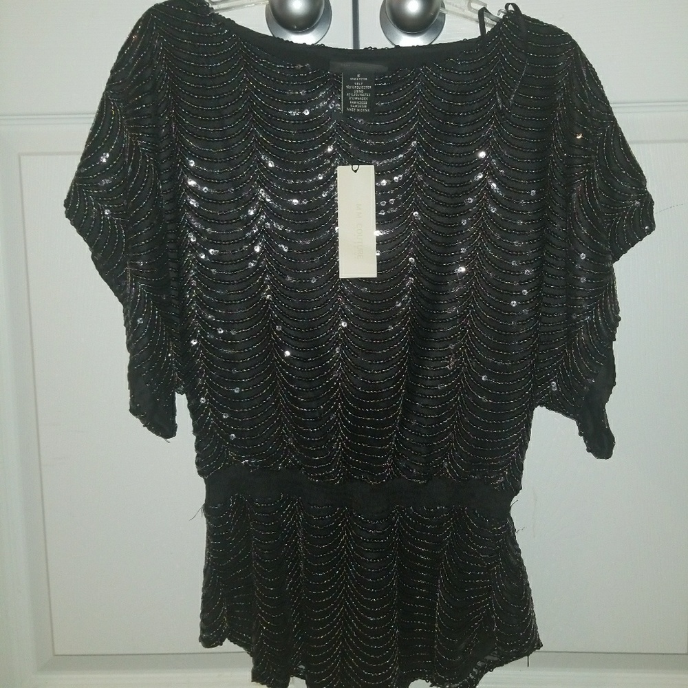 MM Couture Multi-color Sequin Top